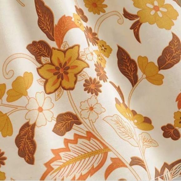 Bohemian Floral Print Tunic Peasant Top Yellow - Picture 7 of 8